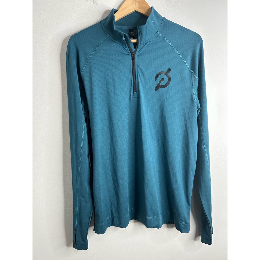 Peloton x Rhone 1/4 Commuter Pullover Long Sleeve Athletic Top Mens M Teal